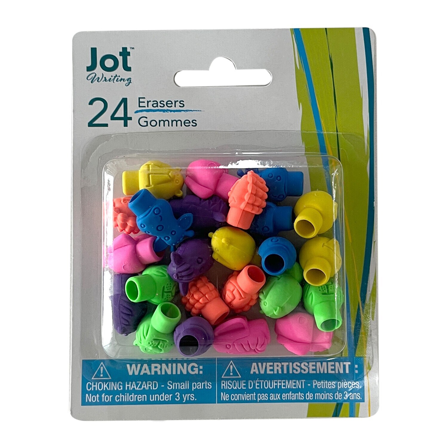 Jot Topper Erasers, Assorted Colors, 24-pc Pack. — coming to Dollar Tree Oct 30, 2026