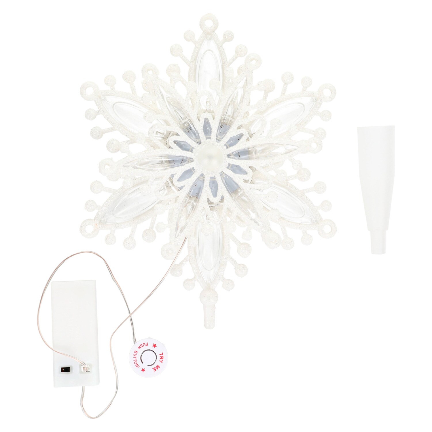Christmas House Cool White Flashing LED Tree Topper — coming to Dollar Tree Sep 18, 2026