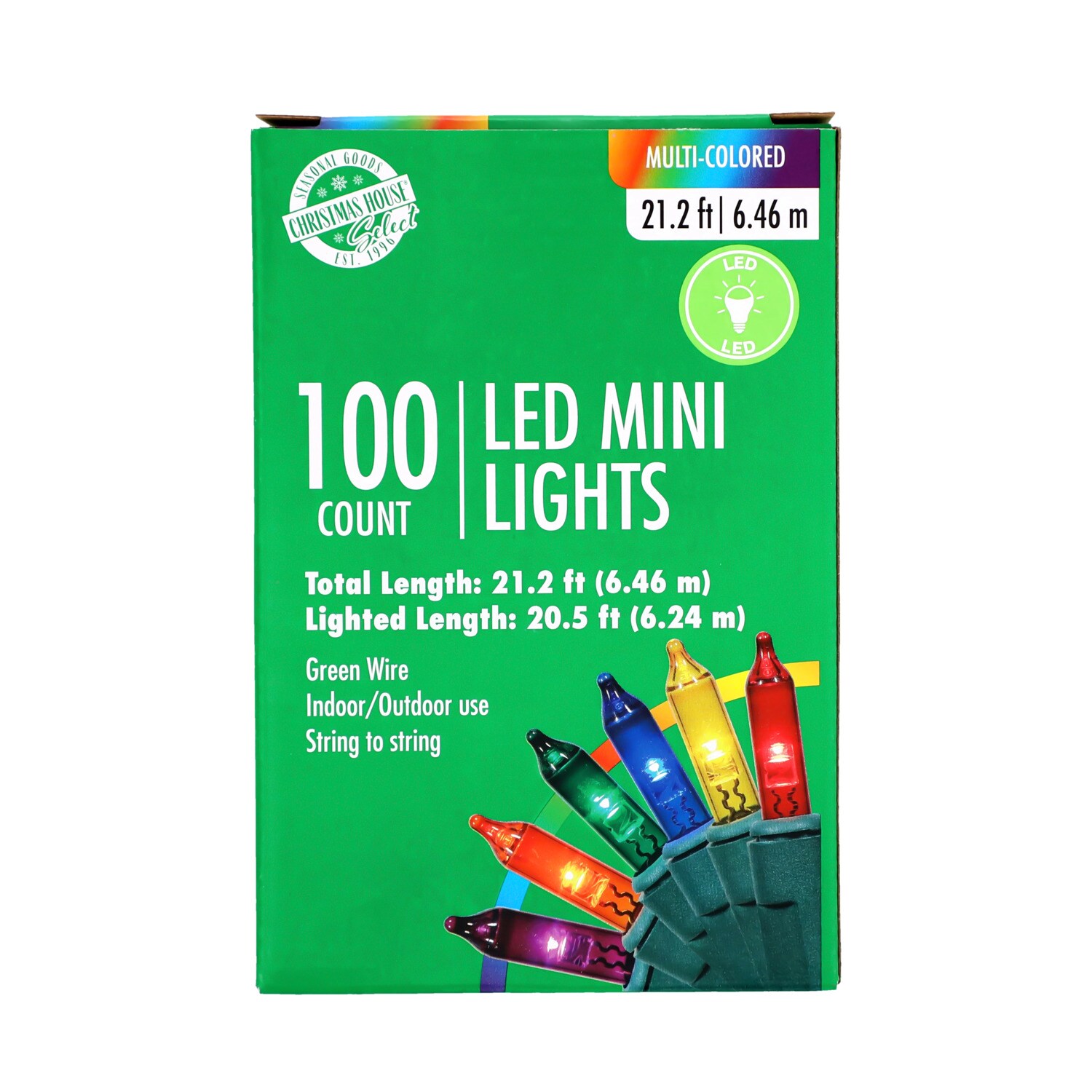 Christmas House Multicolor LED Mini Light, 100-pc Pack — coming to Dollar Tree Sep 9, 2026