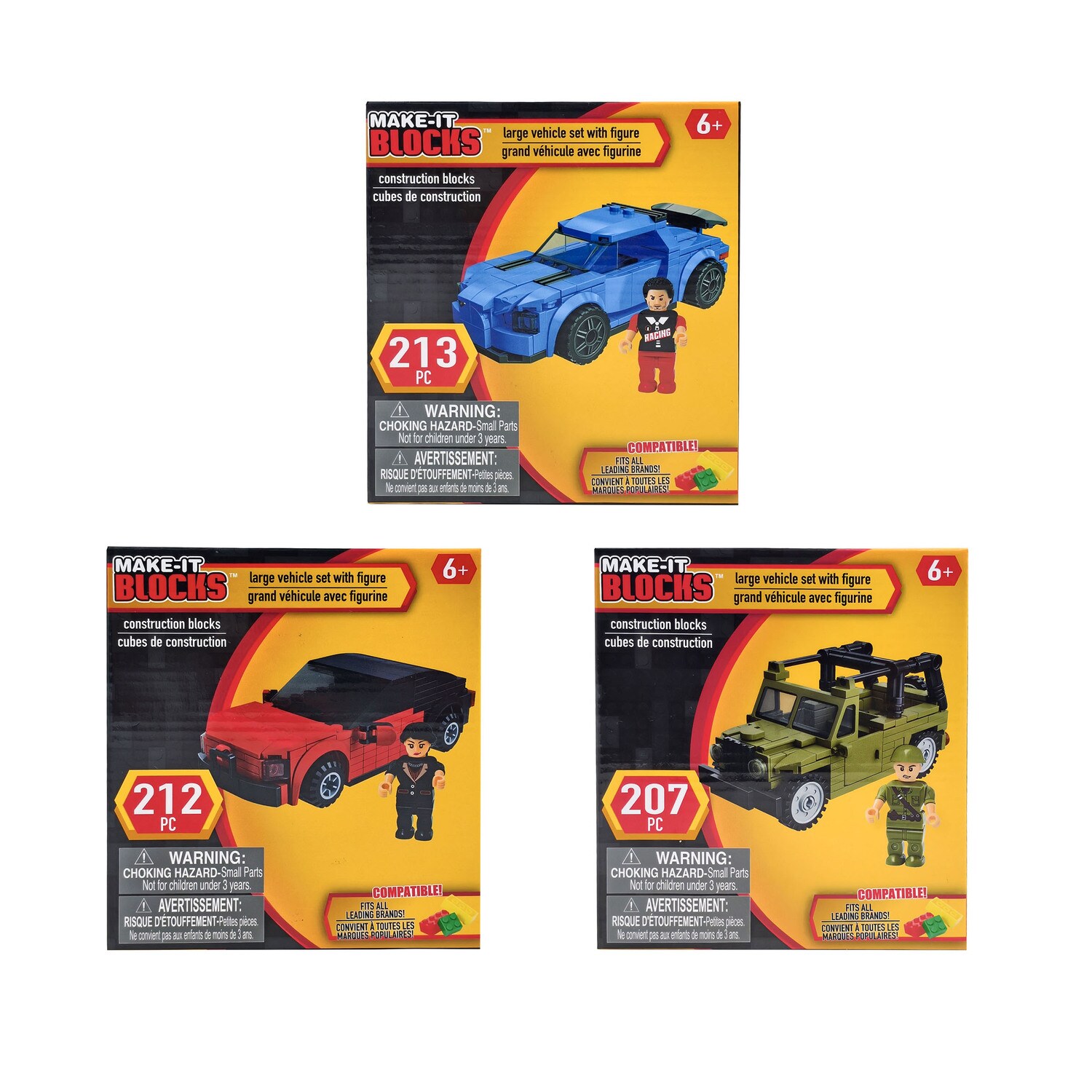 Make-It Blocks Large Construction Blocks, Assorted Vehicles. — coming to Dollar Tree Sep 16, 2026