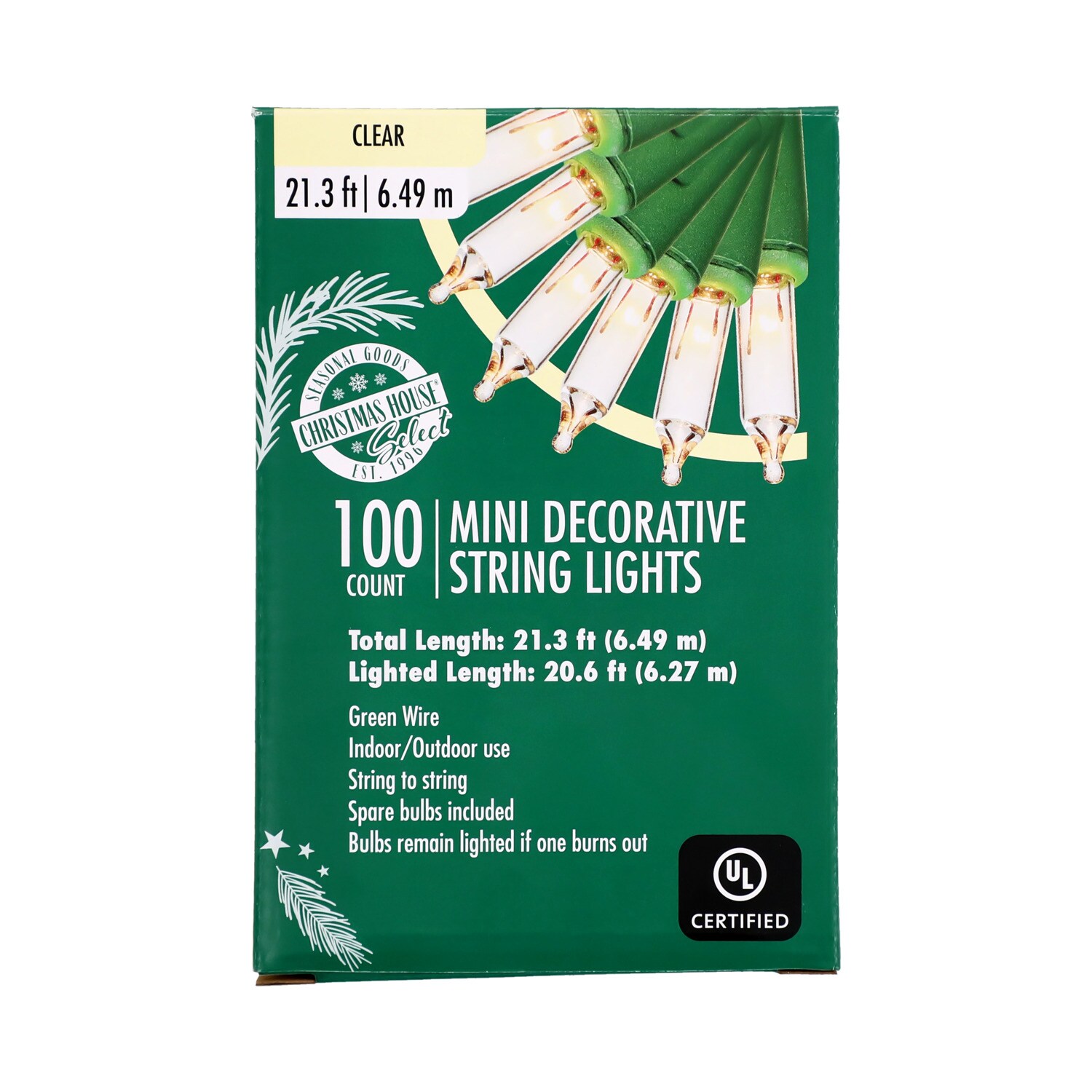 Christmas House Clear Mini Decorative String Light, 100-pc Pack — coming to Dollar Tree Sep 18, 2026