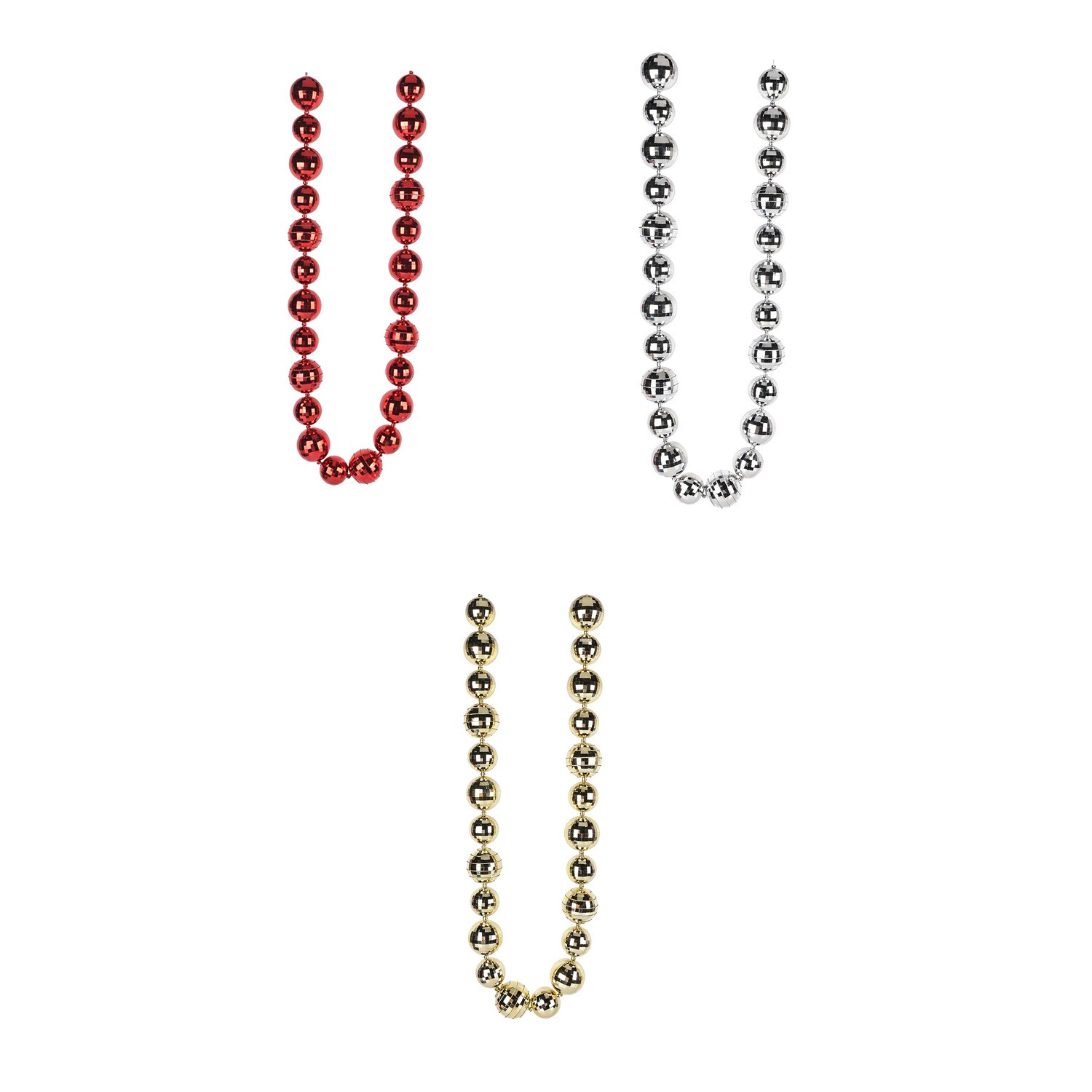 Christmas-themed Disco Ball Garland, Assorted Colors — coming to Dollar Tree Sep 9, 2026
