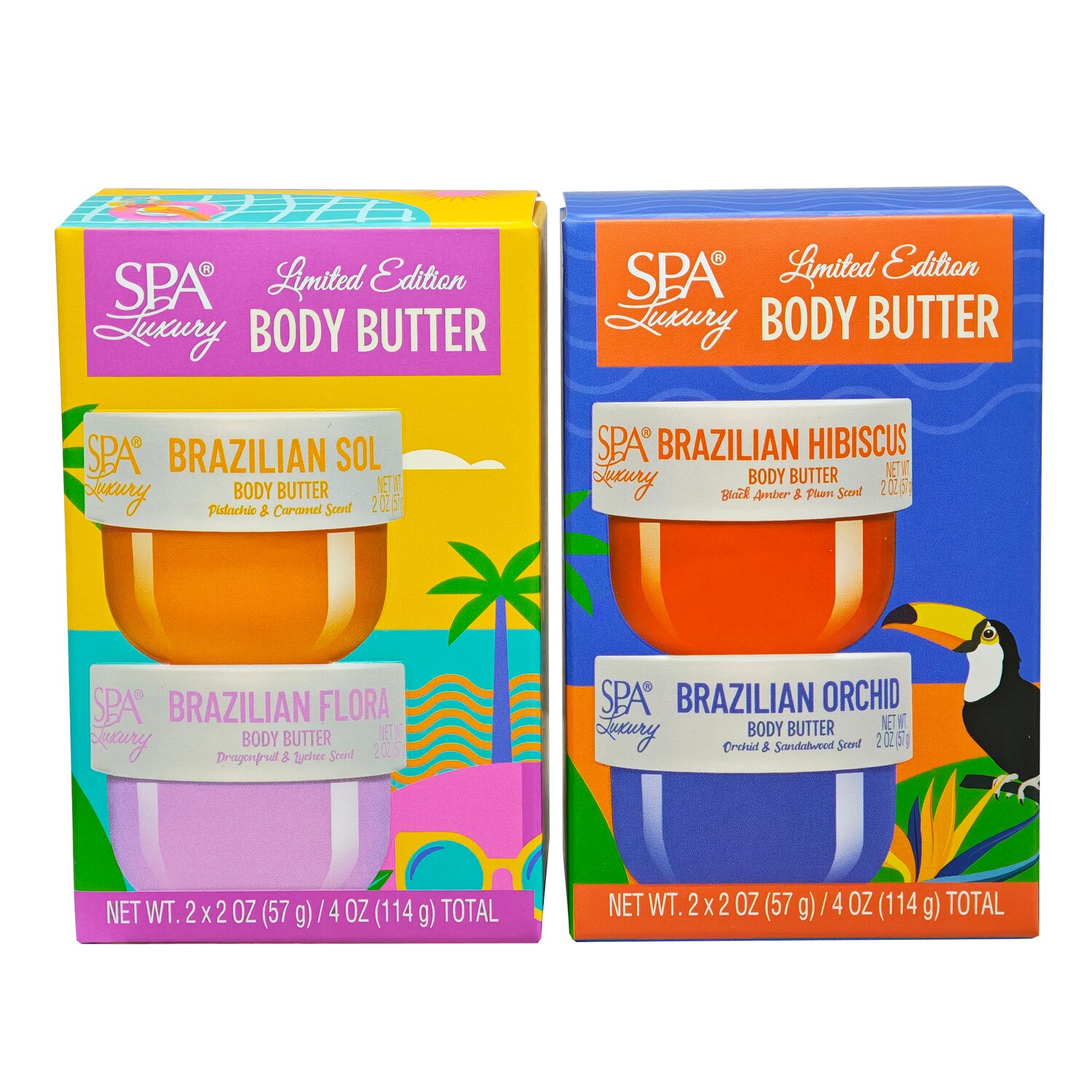 SPA Luxury Brazilian Body Butter, Assorted Scents, 2-pc Pack — coming to Dollar Tree Aug 28, 2026
