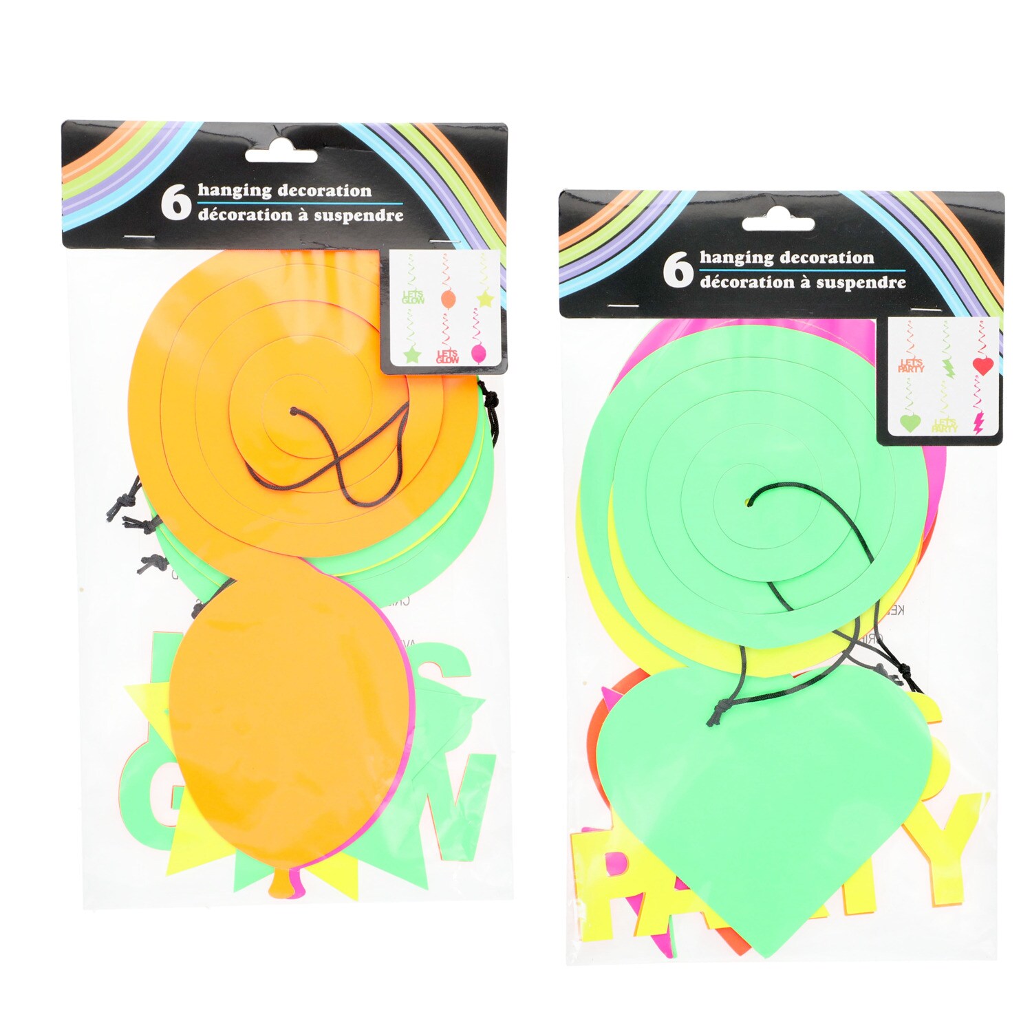 Neon Hanging Decoration, Assorted Designs, 6-pc Pack — coming to Dollar Tree Sep 18, 2026