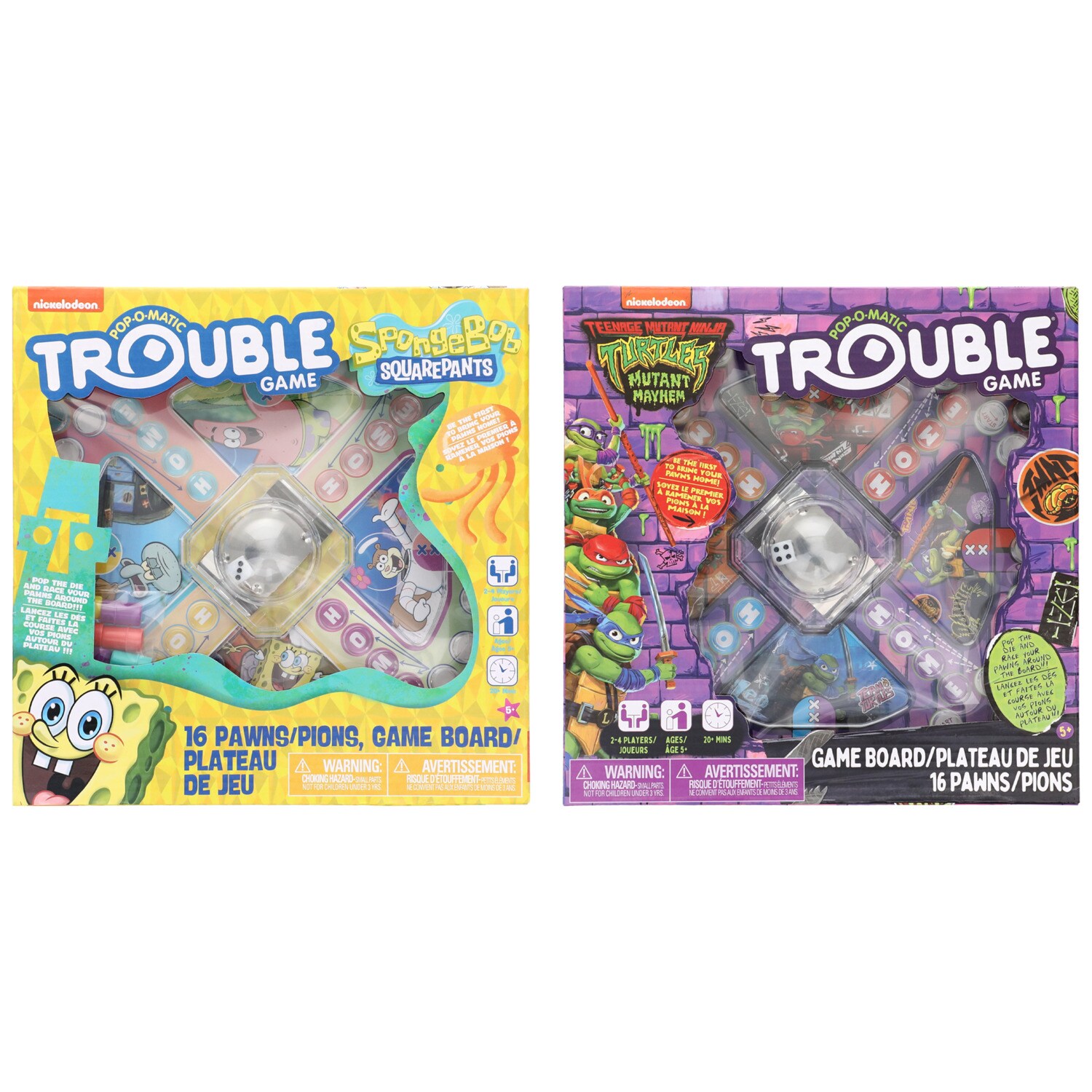 Nickelodeon Pop-O-Matic Trouble Board Game, Assorted Designs, 16-pc Pack. — coming to Dollar Tree Aug 25, 2026