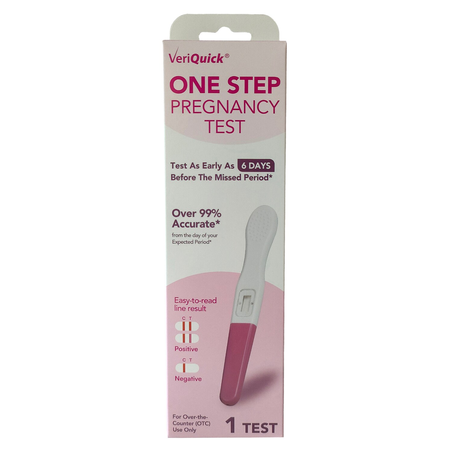 VeriQuick One Step Pregnancy Test Kit — coming to Dollar Tree Nov 1, 2026