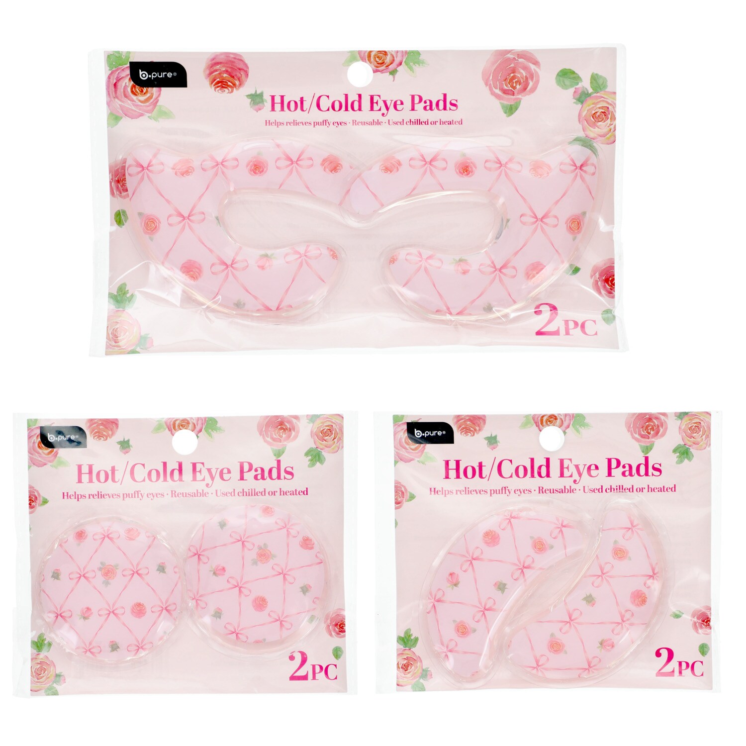 b.pure Hot/Cold Eye Pad, Assorted Shapes, 2-pc Pack — coming to Dollar Tree Nov 6, 2026