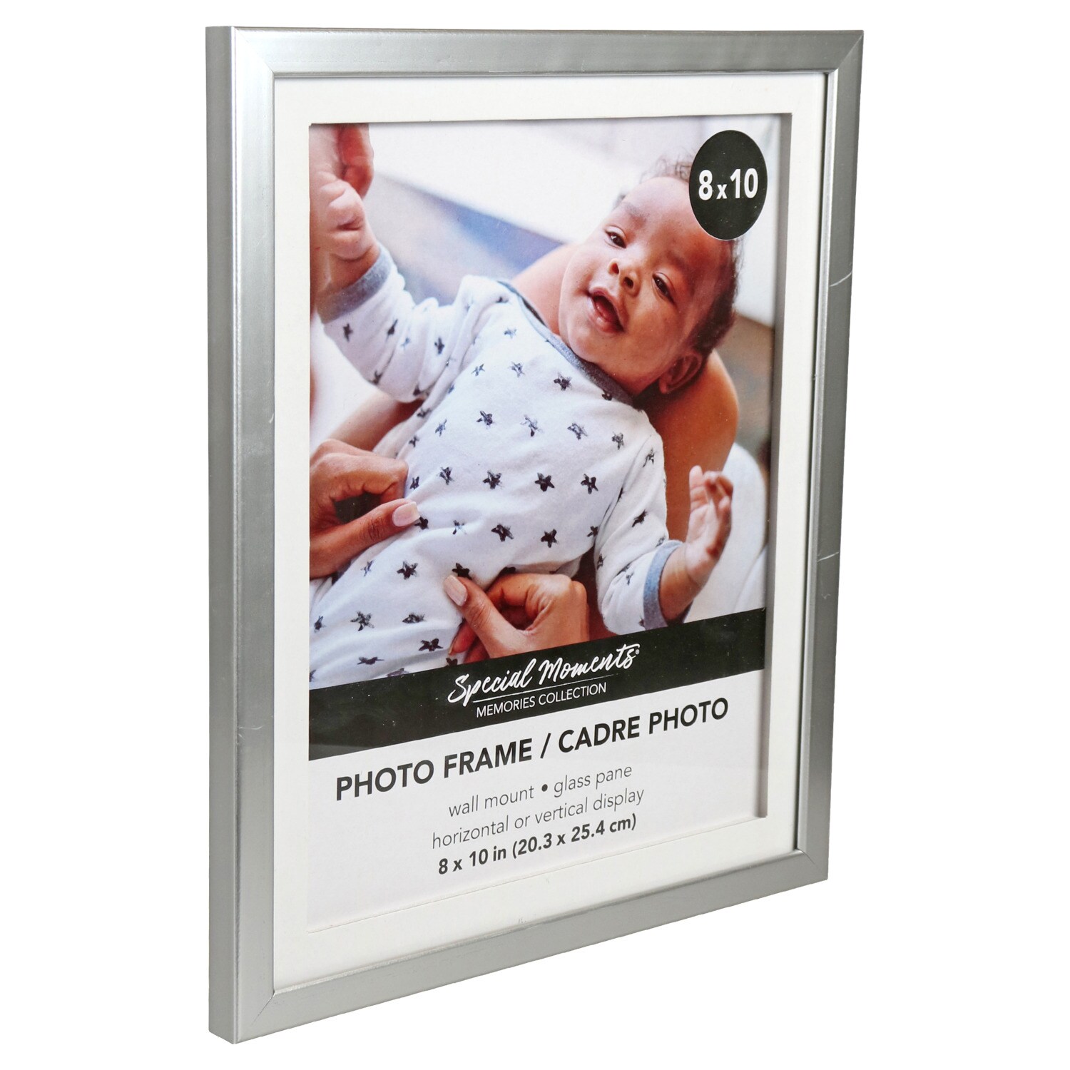 Special Moments WallMount Matted Silver Plastic Picture Frames, 8x10 in.