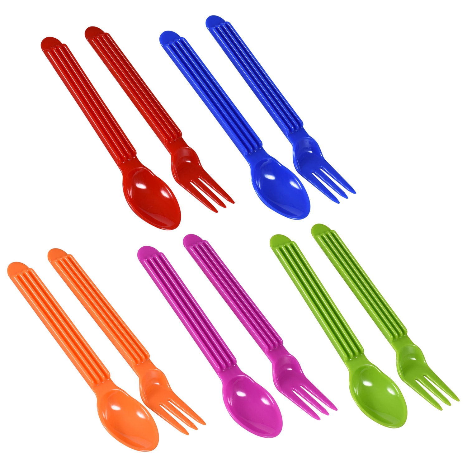 Bright Plastic Forks & Spoons, 2ct. Packs