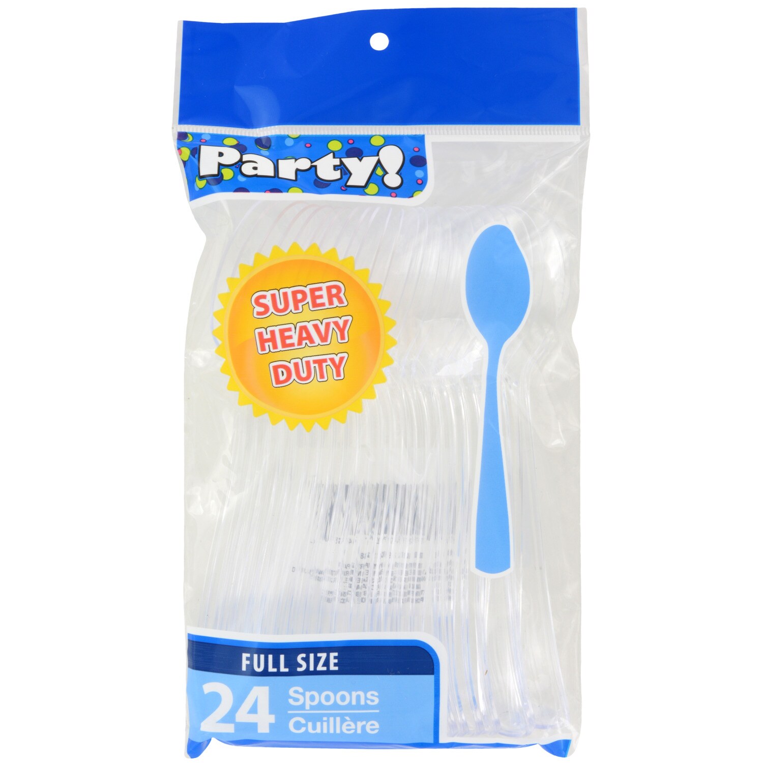 Super HeavyDuty Clear Plastic Spoons, 24ct. Packs