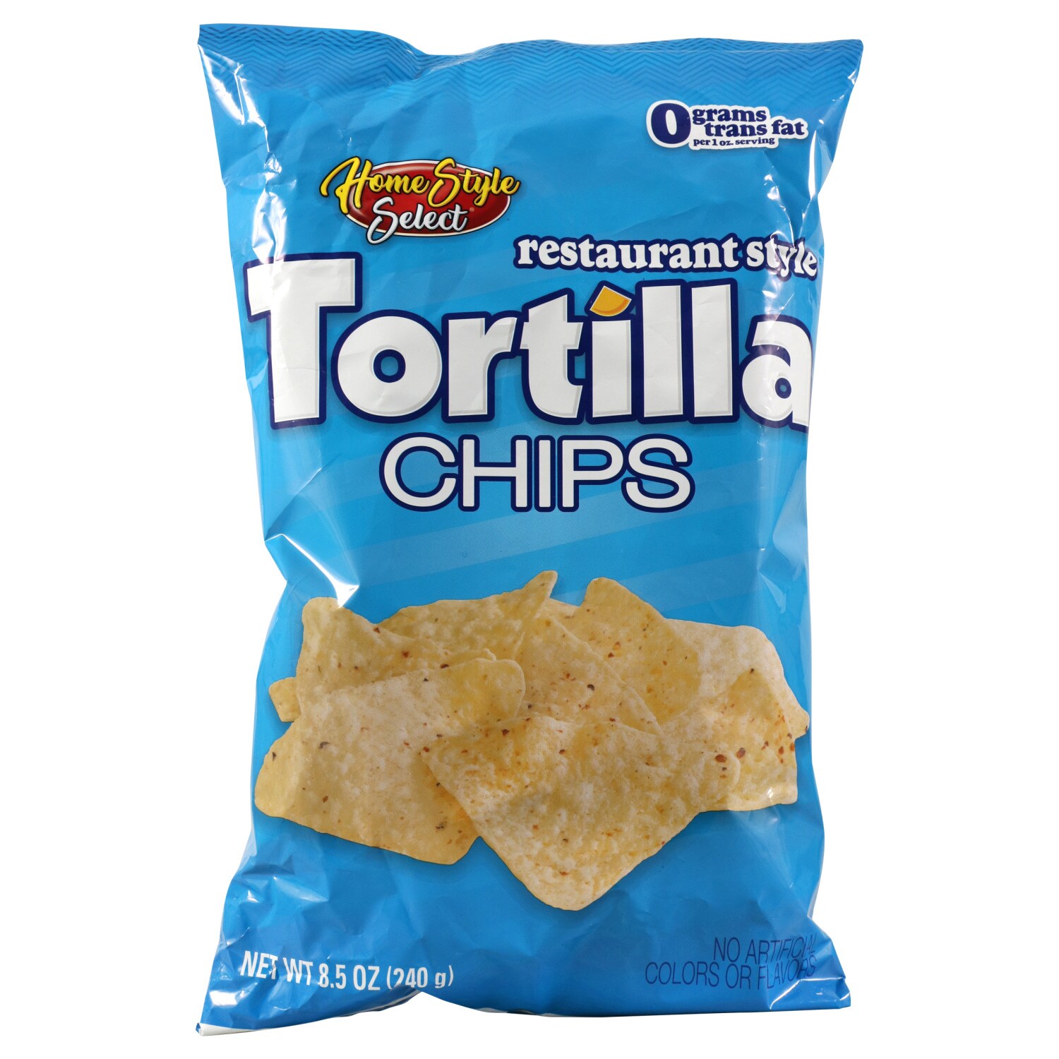 Home Style Select White Restaurant Tortilla Chips, 8.5oz. Bags