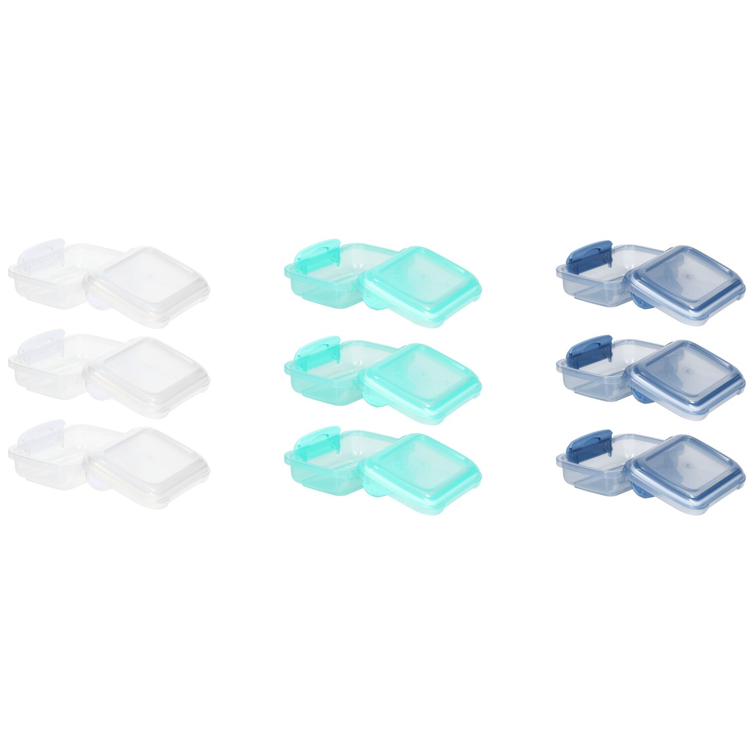 2/Pk Select Color LOCKTOP Snack Containers w Lids Stackable Plastic 5.