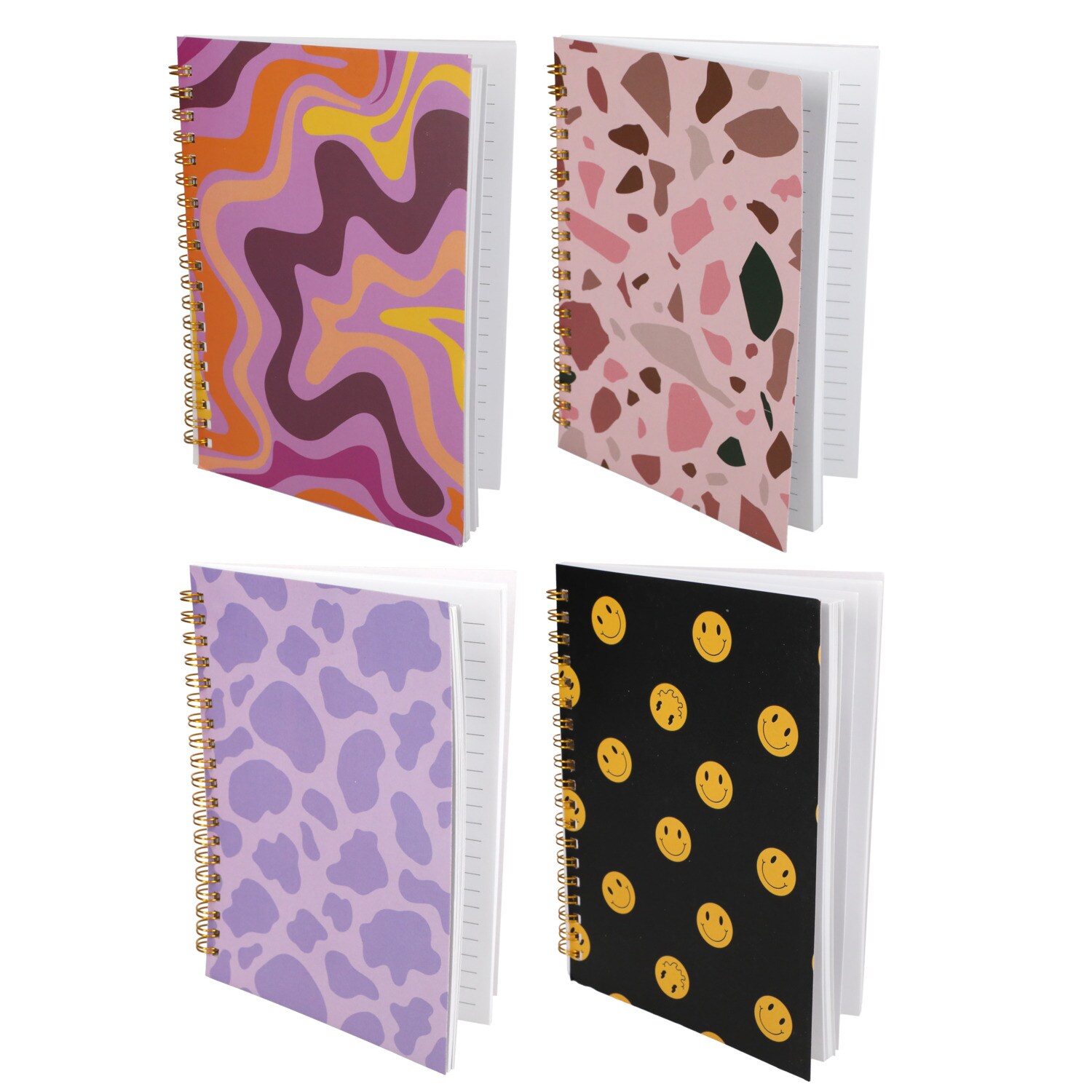 Mini Spiral Notebooks with Fashion Covers, 5x7 in.