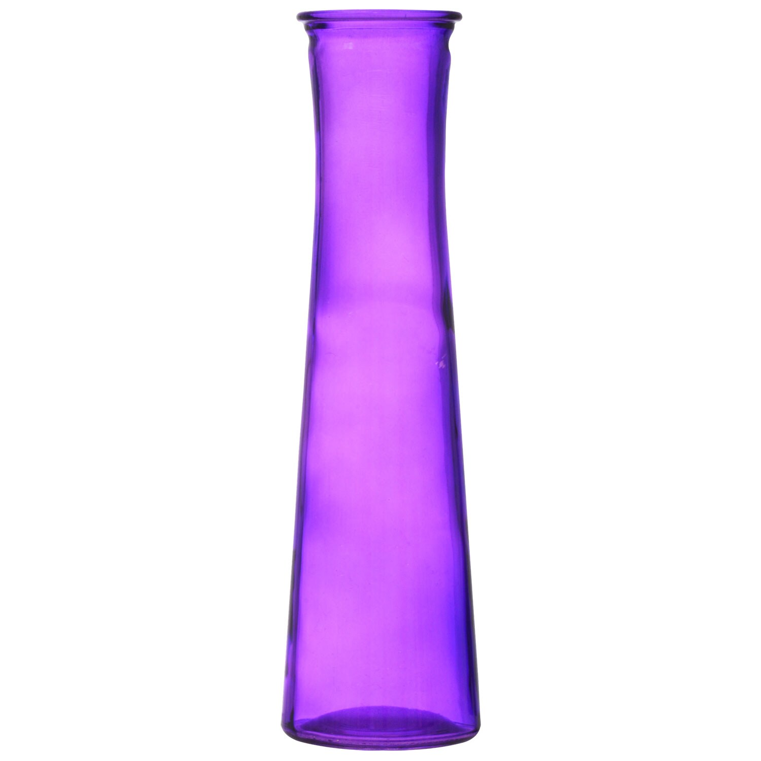 Cylindrical Purple Glass Bud Vases, 9 in.