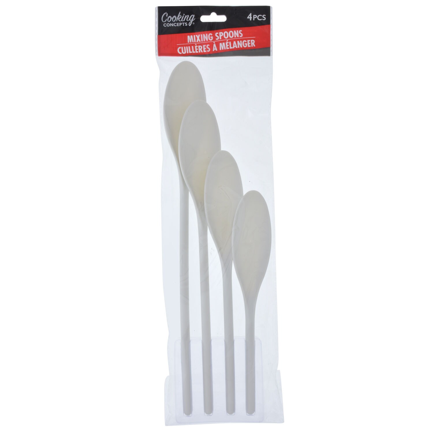 Cooking Concepts White Plastic Mixing Spoons, 4ct. Packs