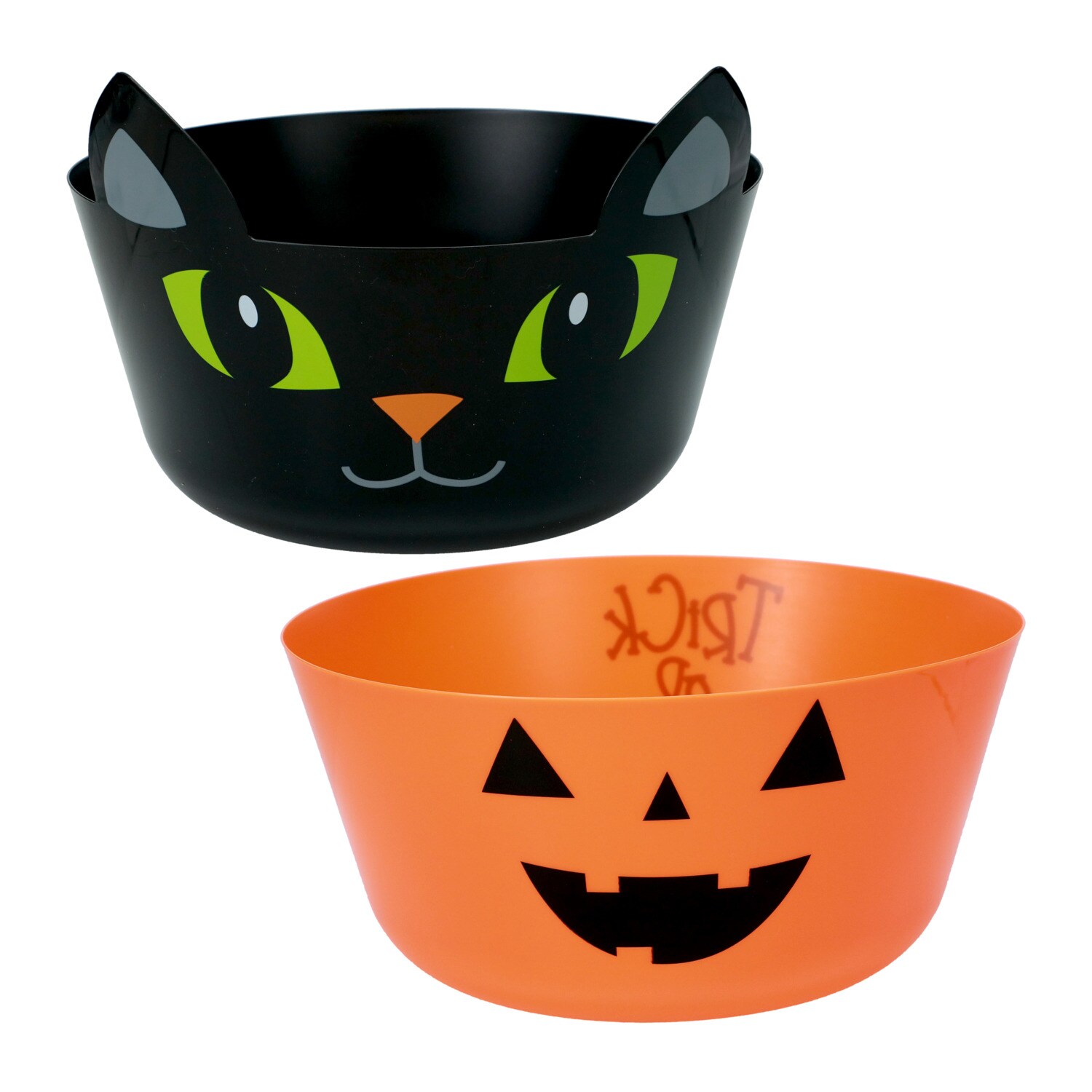 Black Cat Plastic Halloween Treat Bowls, 11x8.25 in.