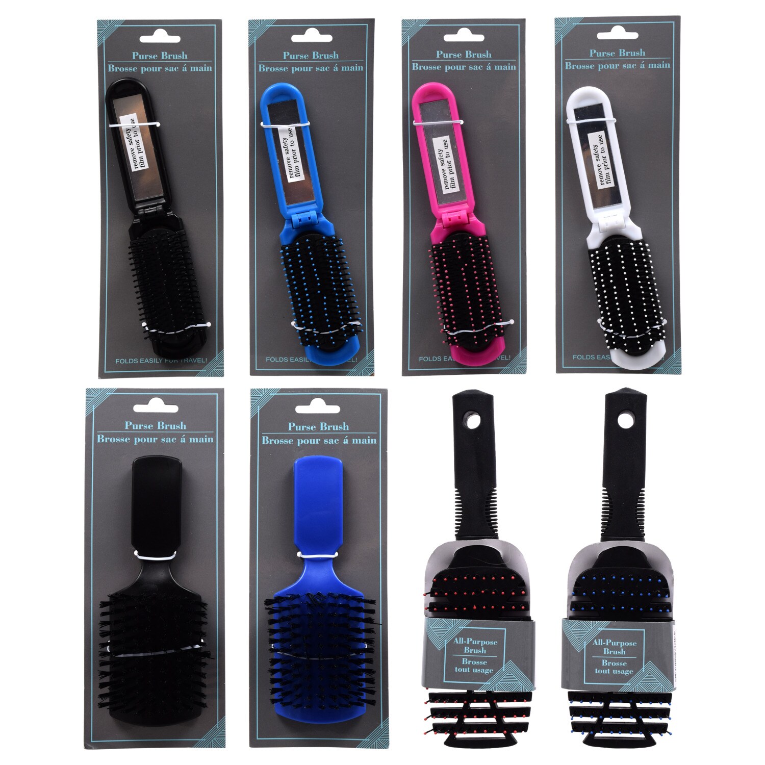 Basic Solutions Plastic Hair Brushes