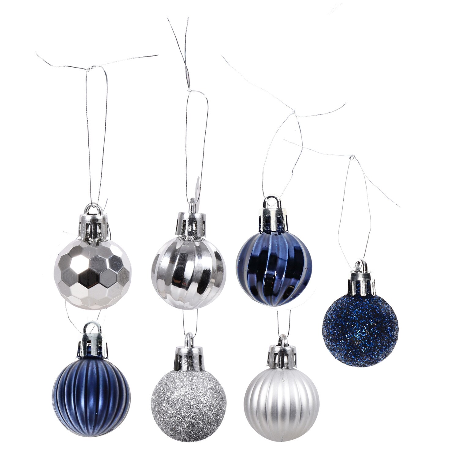 3 Piece Silver Assorted Shape Mirror Christmas Ornaments