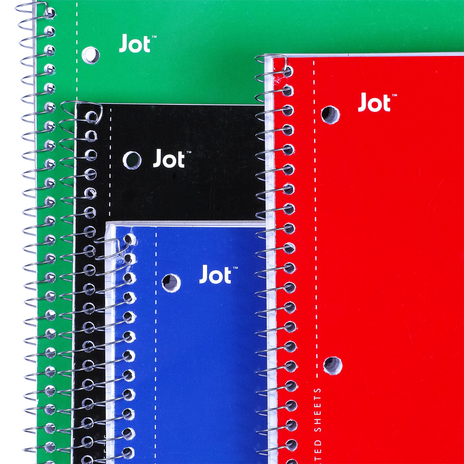 3Subject College Ruled SpiralBound Notebooks, 120 Pages