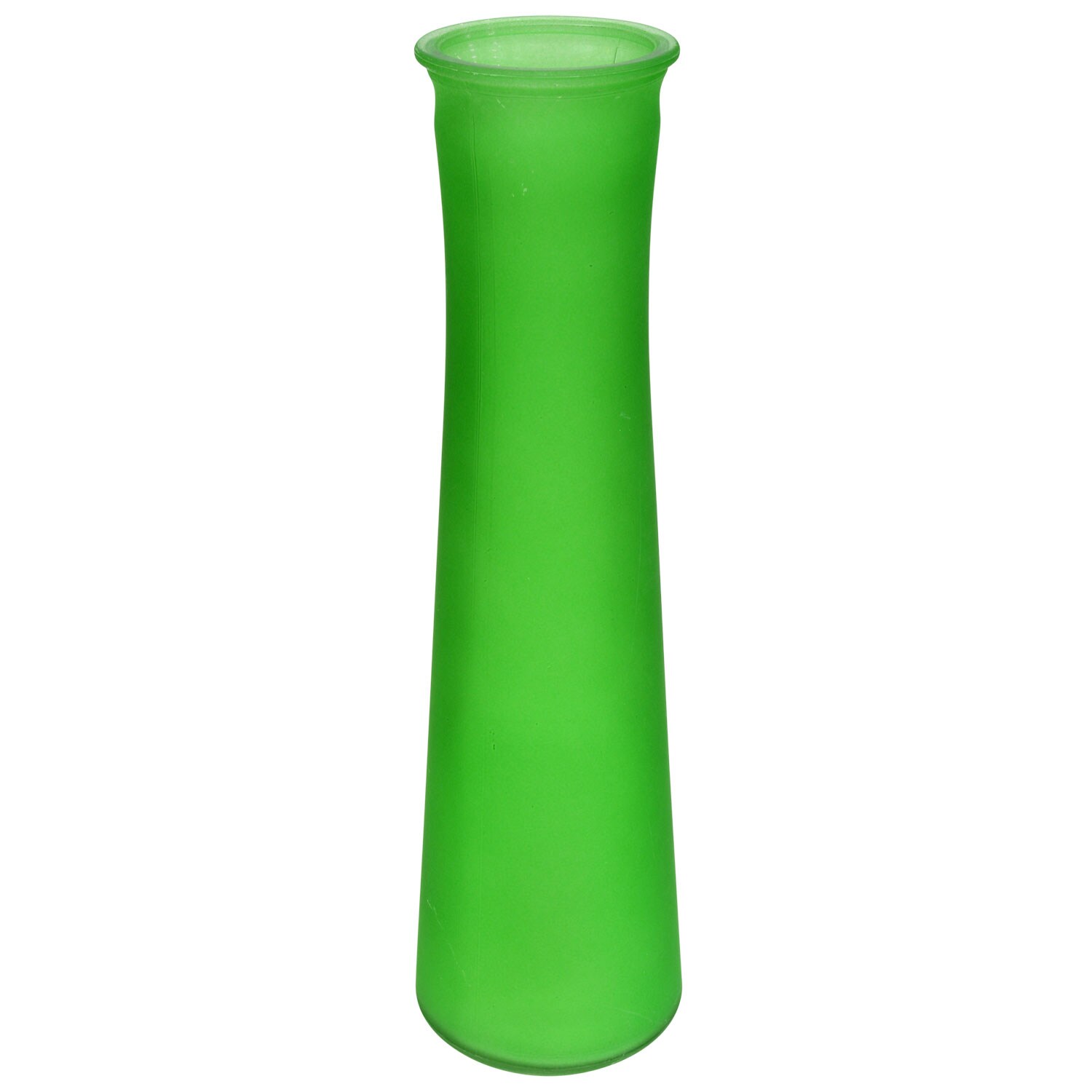 Green Frosted Glass Bud Vases, 9.125 in.