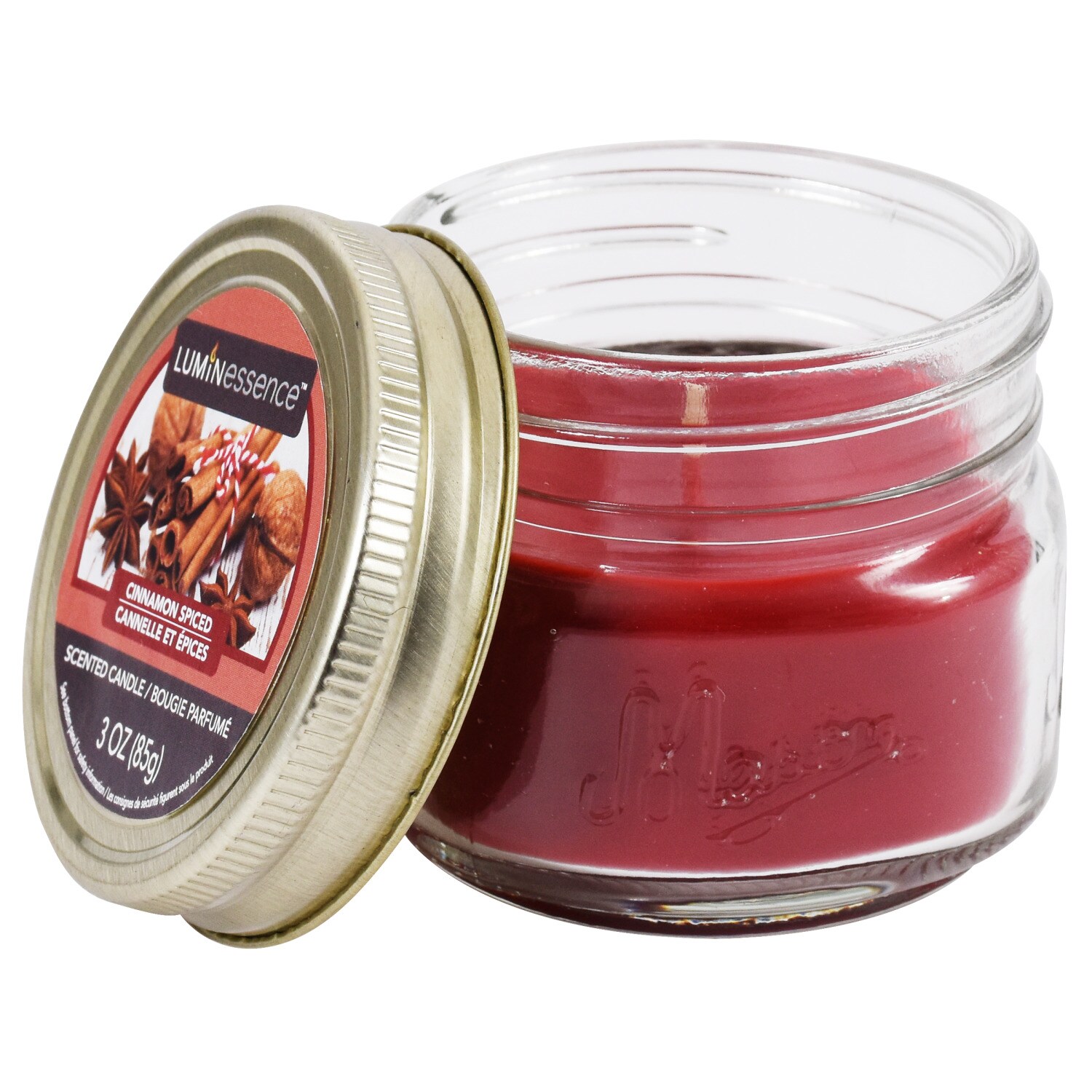 Luminessence CinnamonSpiceScented Glass Jar Candles, 3 oz.
