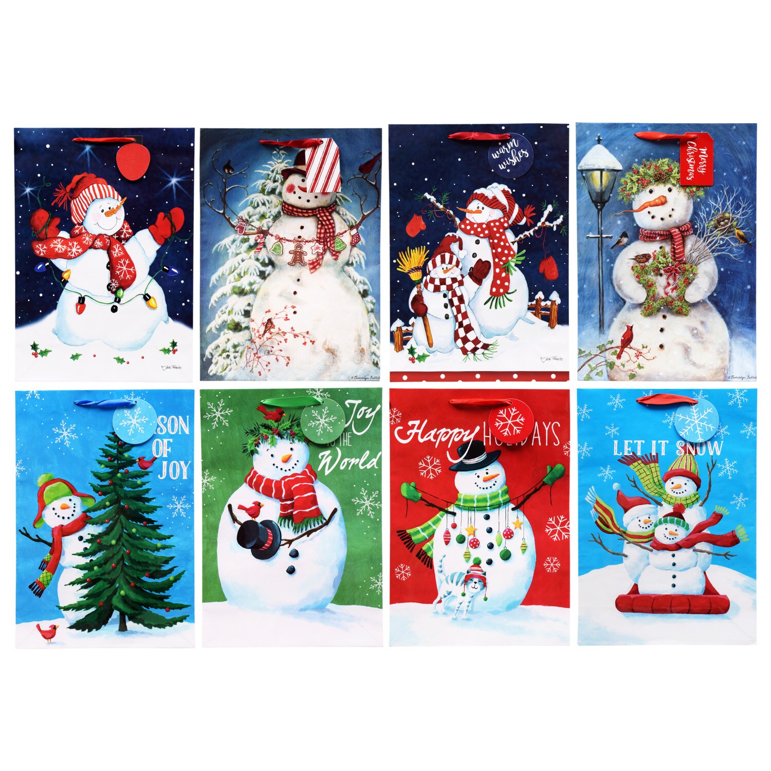 Voila ExtraLarge Snowman Christmas Gift Bags, 17x12x5 in.