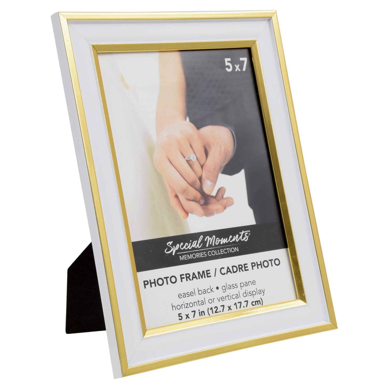 Special Moments White and Gold Plastic Wedding Frames, 5x7 in.