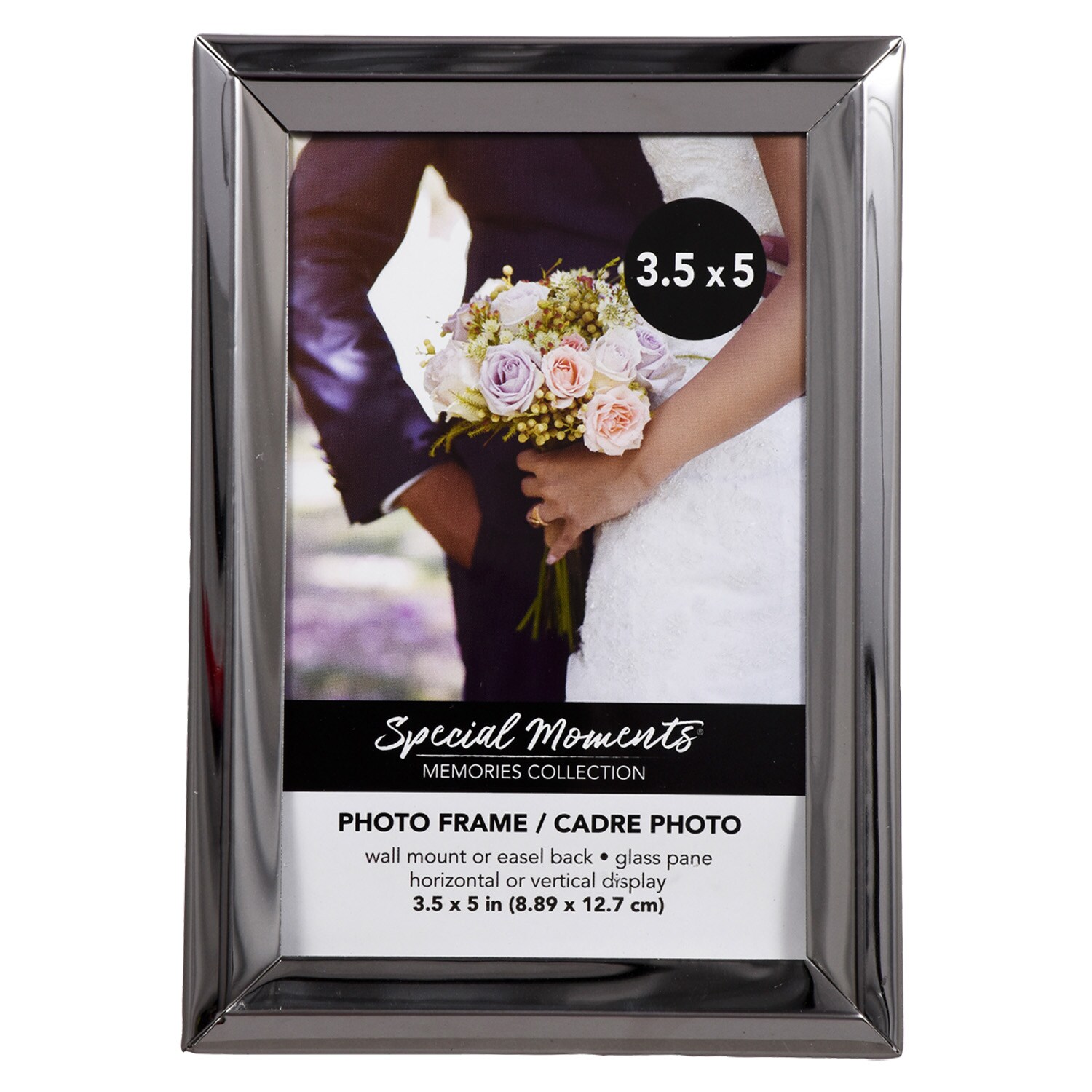 Special Moments Flat Front Silver Plastic Picture Frames, 3.5x5 in.