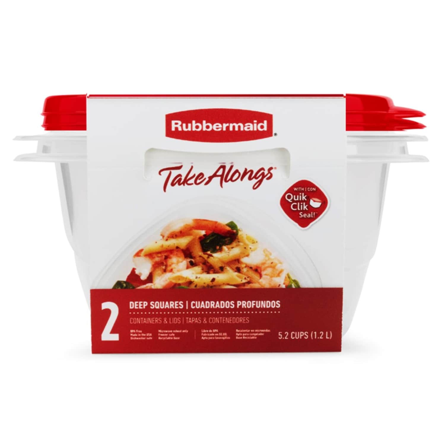 Rubbermaid Take Alongs Deep Square Plastic Storage Containers, 2-ct. Packs