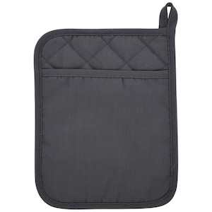 Home Collection Black Polyester/Rubber Pot Holders, 9x7 in.