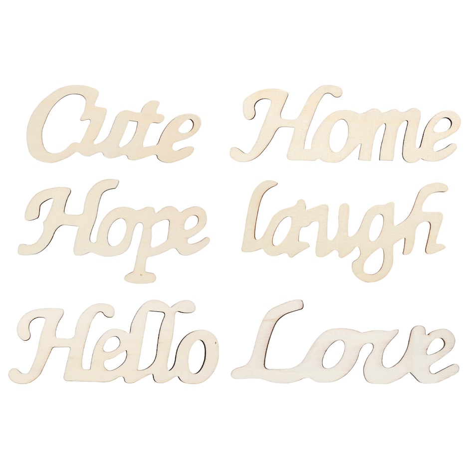 Decorative Wooden Word Signs, 3.625x7.5 in.
