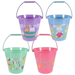 Plastic Printed Easter Pails, 7.25 in.