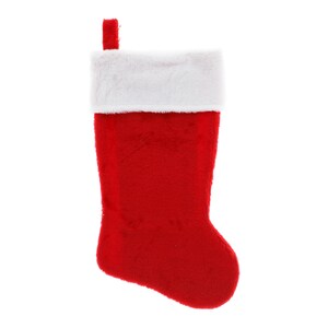 View Christmas House Plush Red Stocking