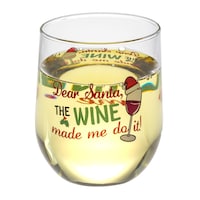Novelty Printed Dear Santa Stemless Wine Glasses, 16.8 oz. — Dollar Tree