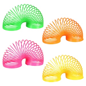 Colorful Plastic Slinky Toys, 3x2.625x3-in.