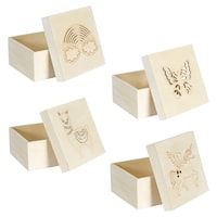 Wooden Decor Boxes With Lids, Square Wooden Boxes With Lids