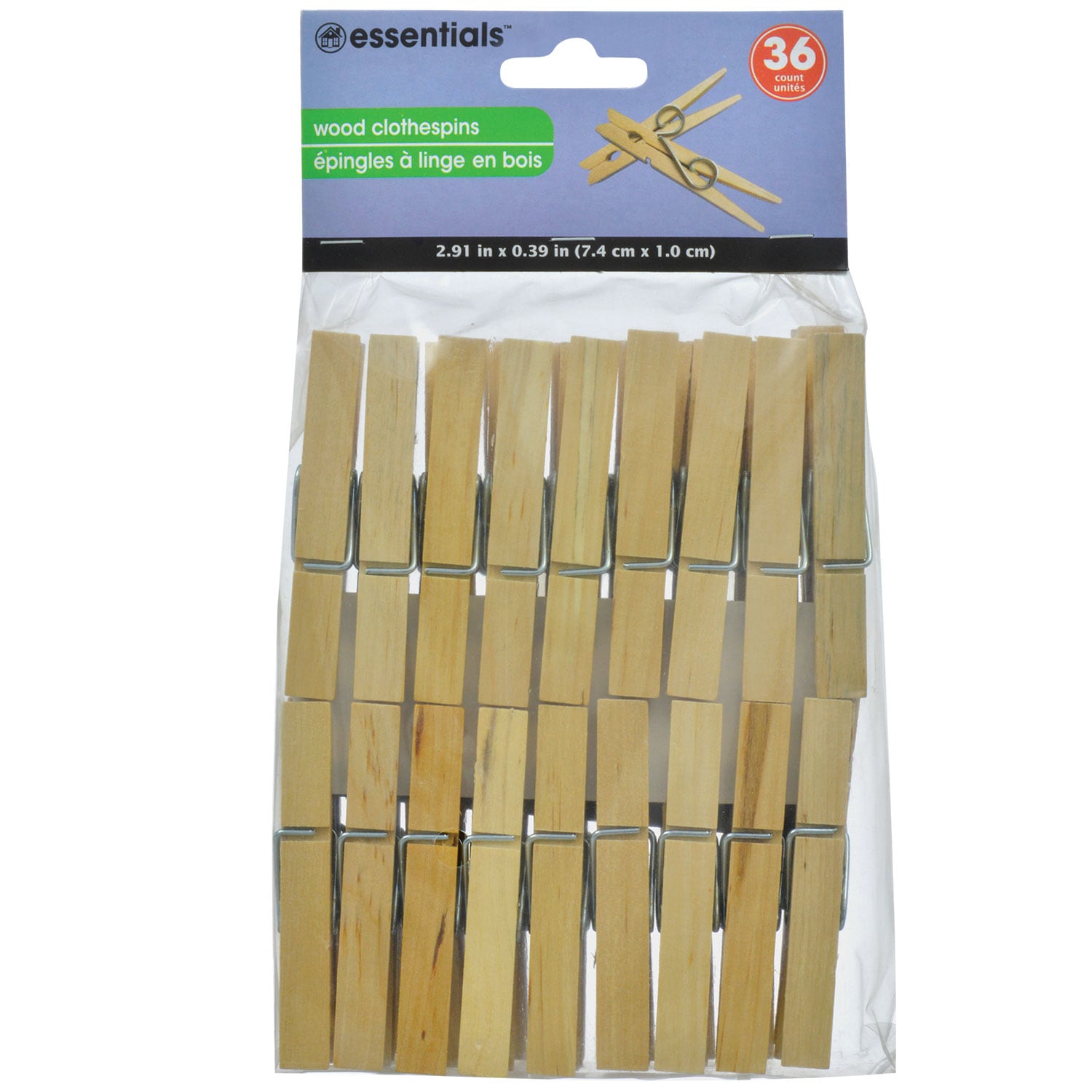 View Essentials Wooden Clothespins, 36-ct. Packs