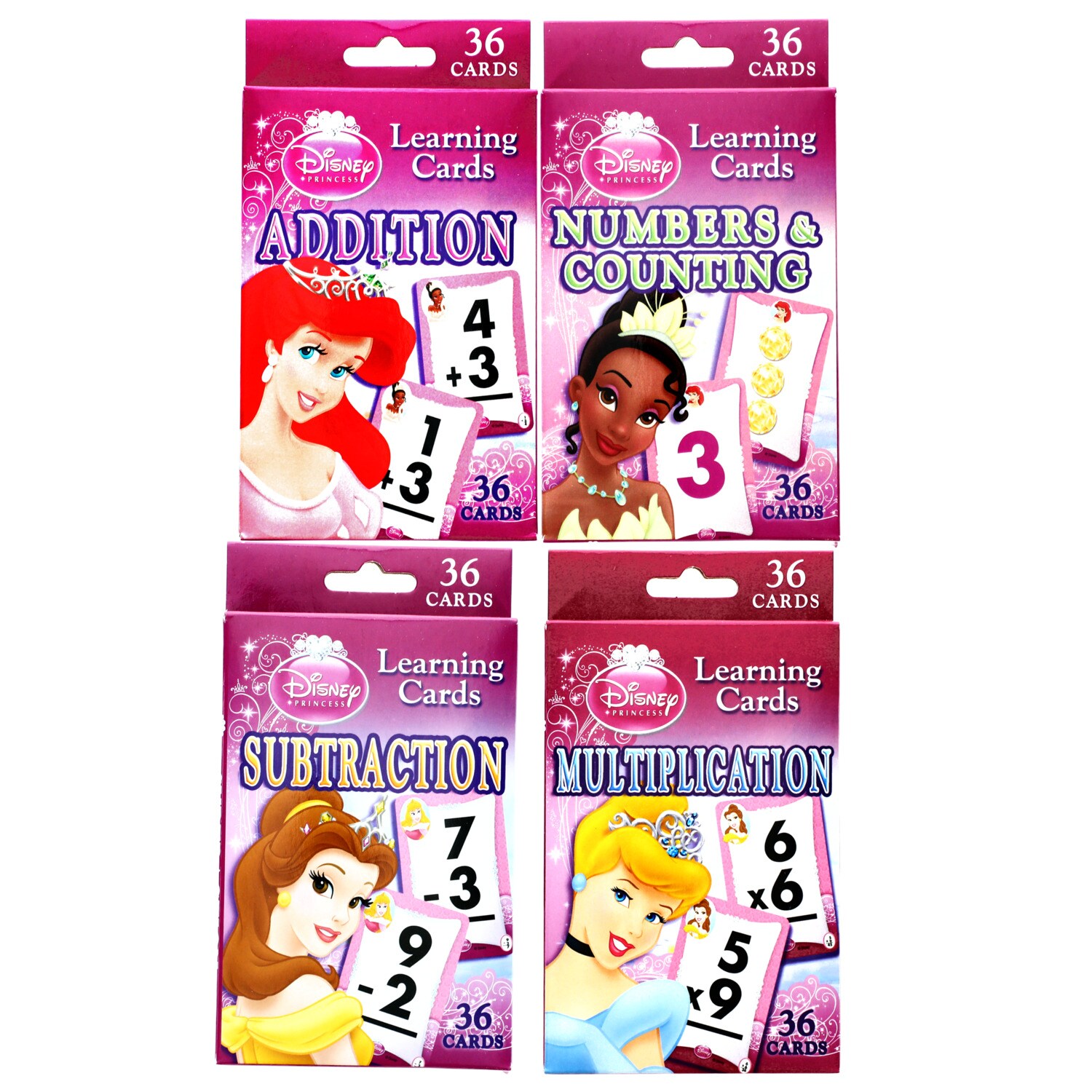 Disney Princess Learning Math Flash cards 36 ct Addition Subtraction Counting 