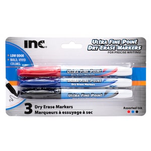 Inc. Ultra Fine-Point Dry Erase Markers, 3-ct. Packs