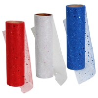Patriotic Chunky Glitter Tulle, 3-yd. — Dollar Tree