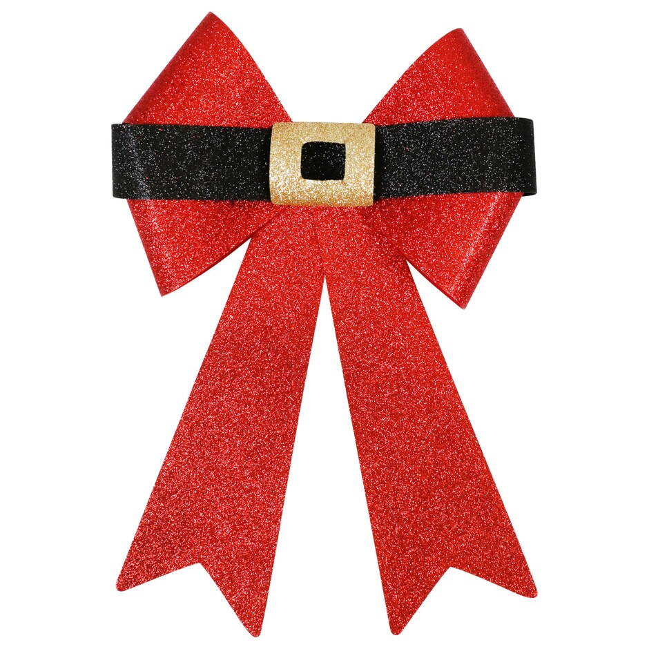 Christmas House Santa-Themed Red Belt Bows, 13.75x9.125-in.