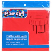 Bulk Round Red Plastic Table Covers 84, Does Dollar Tree Have Round Tablecloths