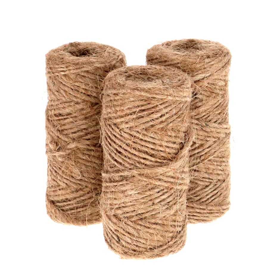 Tool Bench Hardware Natural Jute Twine, 3 Roll Packs