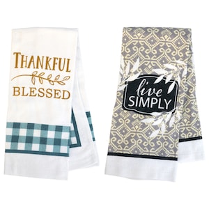 Home Collection Sentiment Kitchen Towels, 15x25 in.