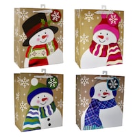 Glitter Snowman Christmas Gift Bag — Dollar Tree