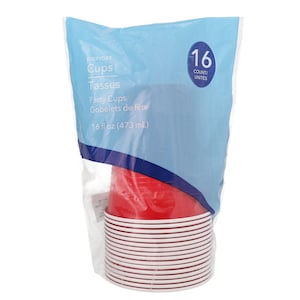 Smart & Simple Red Plastic Cups, 16 Oz, 14 Count