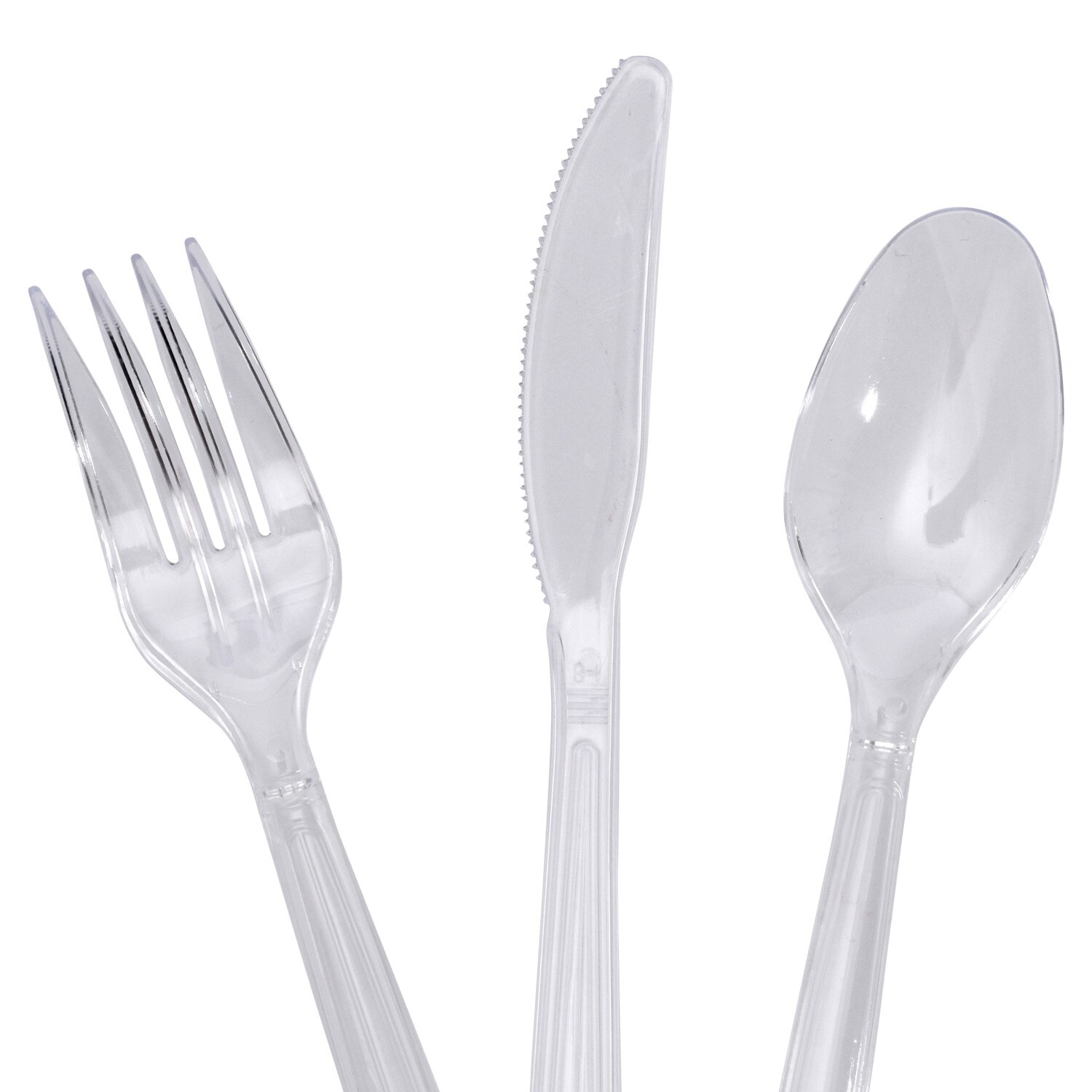 16 forks great for parties FREE DELIVERY 48 CLEAR ASSORTED RE-USEABLE PLASTIC CUTLERY SET 16 knives 16 spoons