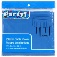 Bulk Blue Round Plastic Table Covers, Does Dollar Tree Have Round Tablecloths