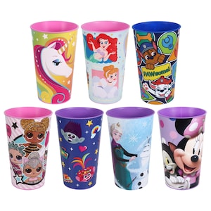 48 Licensed Character Cups, 22 oz at Dollar Tree