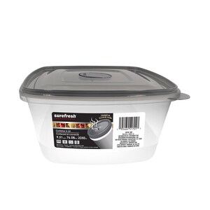 Sure Fresh Jumbo Food Storage Containers (2-Pack) – 24 Cup / 194oz Each – Clear With Blue Lids, 13.75"x10"x4"